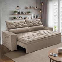 Sofá Retrátil e Reclinável 2,00m Essence. Velusoft Cama inBox