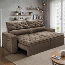 Sofá Retrátil e Reclinável 2,00m Essence. Velusoft Cama inBox