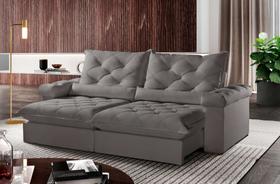 Sofá Retrátil e Reclinável 200m Veneza Pillow com 20cm Fibra Siliconada Movenzo Estofados Sofá Retrátil e Reclinável 200m Veneza Pillow com 20cm Fibra Siliconada Movenzo Estofados