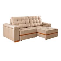 Sofá Retrátil e Reclinável 2,10m Prada Vivaro Decor Linho Dourado Sofá Retrátil e Reclinável 2,10m Prada Vivaro Decor Linho Dourado