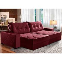 Sofá Retrátil e Reclinável 2,10m Suede Hollywood Vinho Sofá Retrátil e Reclinável 2,10m Suede Hollywood Vinho