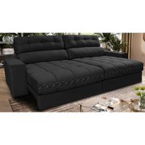 Sofá Retrátil e Reclinável 2,12m Molas Ensacadas Cama inBox Brasil Velusoft Preto Sofá Retrátil e Reclinável 2,12m Molas Ensacadas Cama inBox Brasil Velusoft Preto