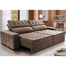 Sofá Retrátil e Reclinável 2,15m Cama inBox Big Star com SoftGelD40 Velupluma Castor