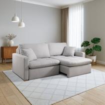 Sofá Retrátil e Reclinável 220cm com Almofadas Decorativas Liv Yescasa Sofá Retrátil e Reclinável 220cm com Almofadas Decorativas Liv Yescasa
