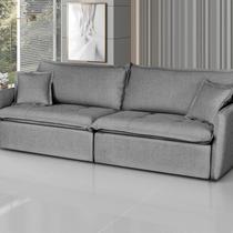 Sofá Retrátil e Reclinável 220cm Linho Milano Cinza Grafite Sofá Retrátil e Reclinável 220cm Linho Milano Cinza Grafite
