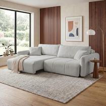 Sofá Retrátil e Reclinável 226cm com Almofadas Decorativas Eros Yescasa