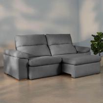 Sofá Retrátil e Reclinável 230cm Botero CabeCasa MadeiraOriginals Cinza Sofá Retrátil e Reclinável 230cm Botero CabeCasa MadeiraOriginals Cinza