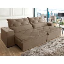 Sofá Retrátil E Reclinável 2,30m 4 Lugares Suede Lisboa Marrom Castor Sofá Retrátil E Reclinável 2,30m 4 Lugares Suede Lisboa Marrom Castor