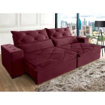 Sofá Retrátil E Reclinável 2,30m 4 Lugares Suede Lisboa Vinho Sofá Retrátil E Reclinável 2,30m 4 Lugares Suede Lisboa Vinho