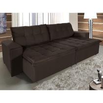 Sofá Retrátil e Reclinável 2,30m Suede Austrália Marrom Café
