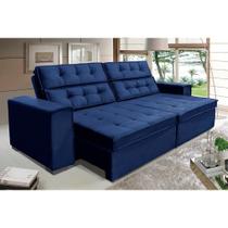 Sofá Retrátil e Reclinável 2,30m Suede Vancouver Azul