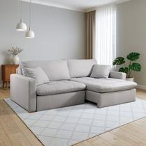 Sofá Retrátil e Reclinável 240cm com Almofadas Decorativas Liv Espresso Móveis Sofá Retrátil e Reclinável 240cm com Almofadas Decorativas Liv Espresso Móveis