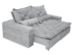 Sofá retrátil e reclinável 2,50 elegance cinza - BONEQUINHA MÓVEIS