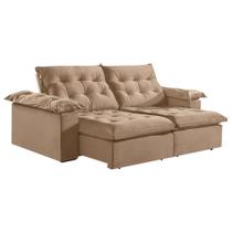 Sofá Retrátil e Reclinável 250cm M147 - Veludo Bege