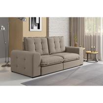 Sofá Retrátil e Reclinável 2,50m 4 Lugares Suede Veludo Multimóveis CR45046 Capuccino