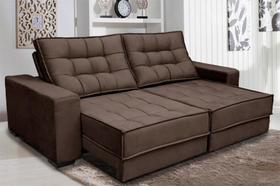 Sofá Retrátil e Reclinável 2,50m Suede Coliseu Marrom Café Sofá Retrátil e Reclinável 2,50m Suede Coliseu Marrom Café