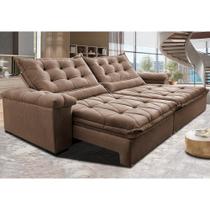 Sofá Retrátil e Reclinável 2,55m Cama inBox Big Fresh com SoftGelD40 Velupluma Castor Sofá Retrátil e Reclinável 2,55m Cama inBox Big Fresh com SoftGelD40 Velupluma Castor