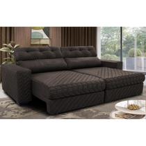 Sofá Retrátil e Reclinável 2,55m Molas Ensacadas Cama inBox Style Thermo Gel Linho Marrom Sofá Retrátil e Reclinável 2,55m Molas Ensacadas Cama inBox Style Thermo Gel Linho Marrom