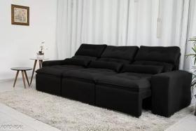 Sofá Retrátil e Reclinável 2,75m C/ 05 Lugares em Tecido Suede