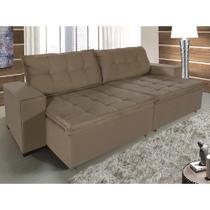 Sofá Retrátil e Reclinável 2,90m Suede Austrália Marrom Castor