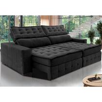 Sofá Retrátil e Reclinável 2,95m Cama inBox Big Puffer com SoftGelD40 Velupluma Preto Sofá Retrátil e Reclinável 2,95m Cama inBox Big Puffer com SoftGelD40 Velupluma Preto