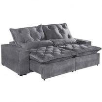 Sofá retrátil e reclinável 2m elegance cinza