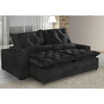 Sofá retrátil e reclinável 2m elegance preto
