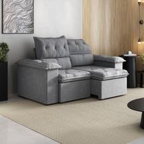 Sofá Retrátil e Reclinável 3 Assentos Suede Grafite Cupuaçu 200cm CabeCasa MadeiraOriginals