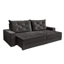 Sofá Retrátil e Reclinável 3 Lugares 2.30m Ágata Vivaro Decor Suede Cinza