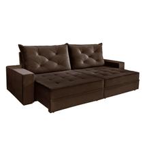 Sofá Retrátil e Reclinável 3 Lugares 2.30m Ágata Vivaro Decor Suede Marrom