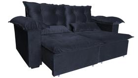 Sofá retrátil e reclinável 3 lugares - 2 metros - pillow top - fibra siliconada