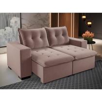 Sofá Retrátil e Reclinável 3 Lugares 200cm Veludo Power Rosa