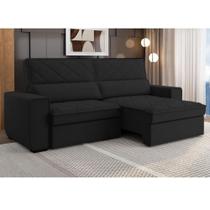 Sofá Retrátil E Reclinável 3 Lugares 207cm Multimóveis CR45334 Preto Sofá Retrátil E Reclinável 3 Lugares 207cm Multimóveis CR45334 Preto