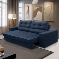 Sofá Retrátil e Reclinável 3 lugares 2,10m com Molas Milena Suede Rover & Beato