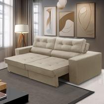 Sofá Retrátil e Reclinável 3 lugares 2,10m com Molas Milena Suede Rover & Beato