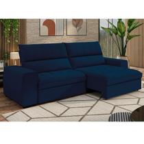 Sofá Retrátil e Reclinável 3 Lugares 211cm Barcelona Azul