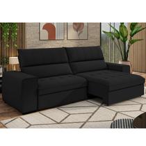 Sofá Retrátil e Reclinável 3 Lugares 211cm Barcelona Preto Sofá Retrátil e Reclinável 3 Lugares 211cm Barcelona Preto