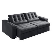 Sofá Retrátil e Reclinável 3 Lugares 2,12m Veludo Ilhéus