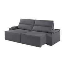 Sofá Retrátil e Reclinável 3 Lugares 230cm M180 - Veludo Grafite