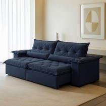 Sofá Retrátil e Reclinável 3 Lugares 230cm Ouro Preto Sofá Retrátil e Reclinável 3 Lugares 230cm Ouro Preto