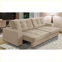 Sofá Retrátil e Reclinável 3 lugares 2,30m com Molas Melissa Suede Rover & Beato