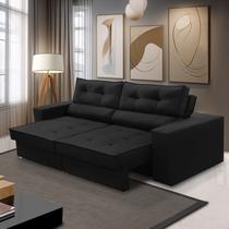 Sofá Retrátil e Reclinável 3 lugares 2,30m com Molas Milena Suede Rover & Beato