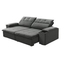 Sofá Retrátil e Reclinável 3 Lugares 2,30m com Porta Copos Amore