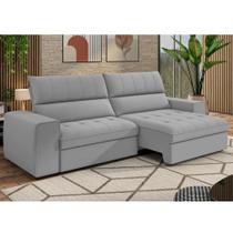Sofá Retrátil E Reclinável 3 Lugares 234cm Multimóveis CR45338 Cinza