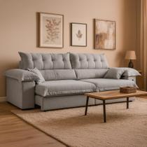 Sofá Retrátil e Reclinável 3 Lugares 240cm Boucle Ravena