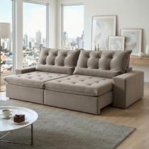 Sofá Retrátil e Reclinável 3 Lugares 250cm Bérgamo