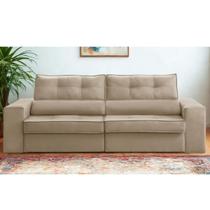 Sofá Retrátil e Reclinável 3 lugares 2,50m com Molas Milão Suede Bege Mirra Decor Sofá Retrátil e Reclinável 3 lugares 2,50m com Molas Milão Suede Bege Mirra Decor