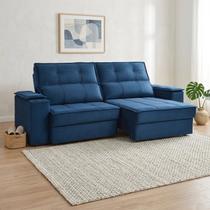Sofá Retrátil e Reclinável 3 Lugares Bipartido com Porta Copos 250cm Cobán Yescasa Sofá Retrátil e Reclinável 3 Lugares Bipartido com Porta Copos 250cm Cobán Yescasa