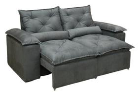 Sofá Retrátil e Reclinável 3 lugares Cinza 2m de largura e 1,60 aberto