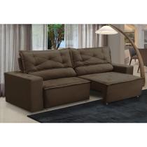 Sofá Retrátil e Reclinável 3 lugares com Molas 1,50m Laura Suede Marrom Madelina Sofá Retrátil e Reclinável 3 lugares com Molas 1,50m Laura Suede Marrom Madelina